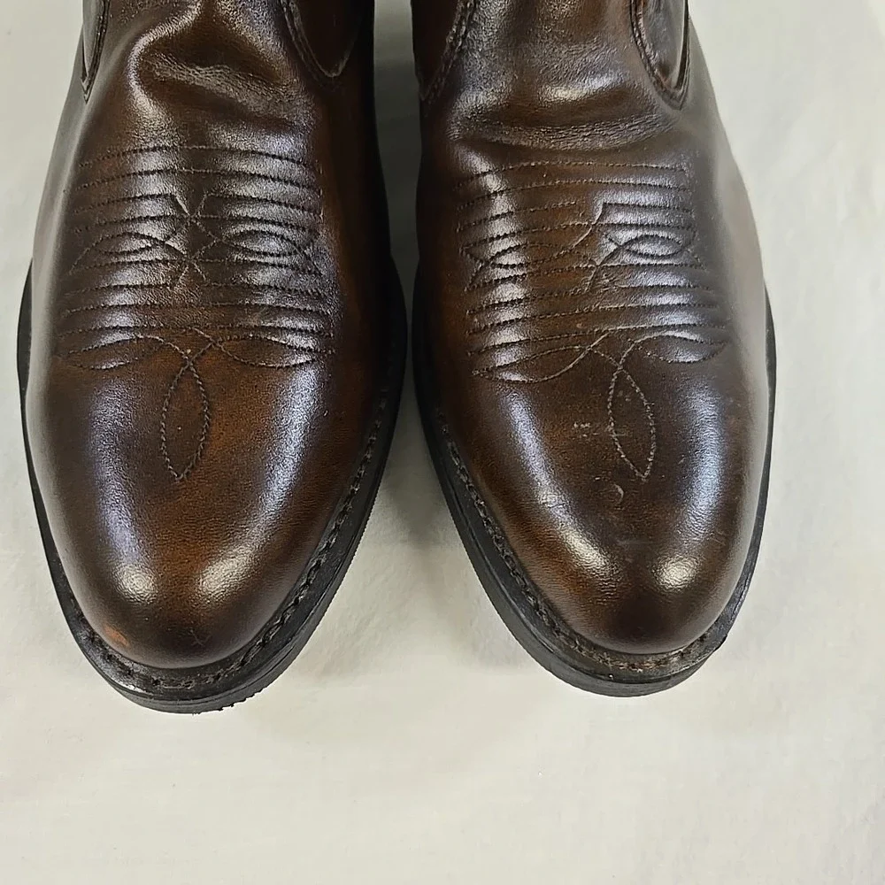 Laredo Men's Fletcher Brown Leather Zipper Ankle Boots 62004 Size 9.5 EW - Picture 7 of 13